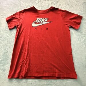 Nike Shirt Boys XL 18-20 Red Air Cloud Swoosh Graphic Tee Tagless Sports